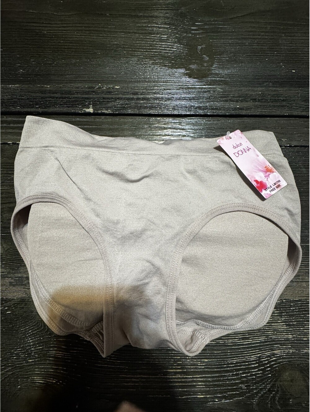 Dolce Donna Butt Lifter Padded Panties Beige One Size Removable Pads Shapewear